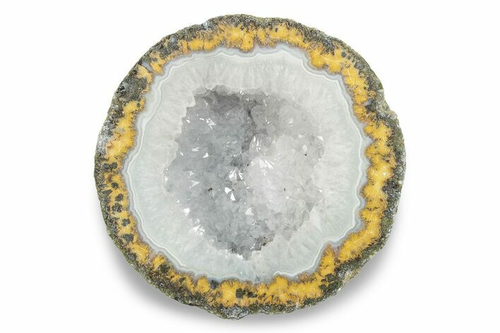 Las Choyas Coconut Geode Half with Quartz Crystals - Mexico #246291